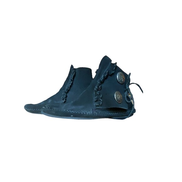 Minnetonka #449 Two Button Hardsole Boots Black US 8 - Picture 2 of 6